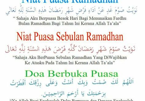 Niat doa puasa ramadhan mandi Doa Mandi