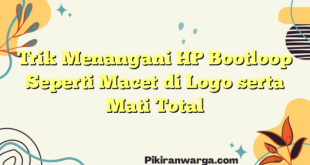 Trik Menangani HP Bootloop Seperti Macet di Logo serta Mati Total