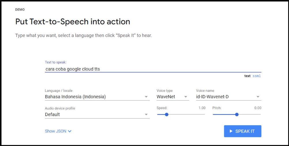 cara memakai gogole text to speech engine indonesia
